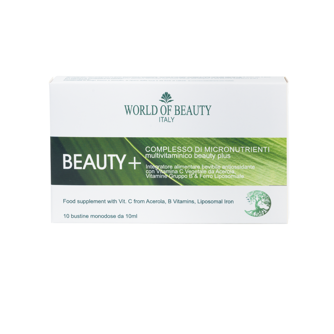 BEAUTY+ – Supplement with natural Vitamin C and Liposomal Iron.